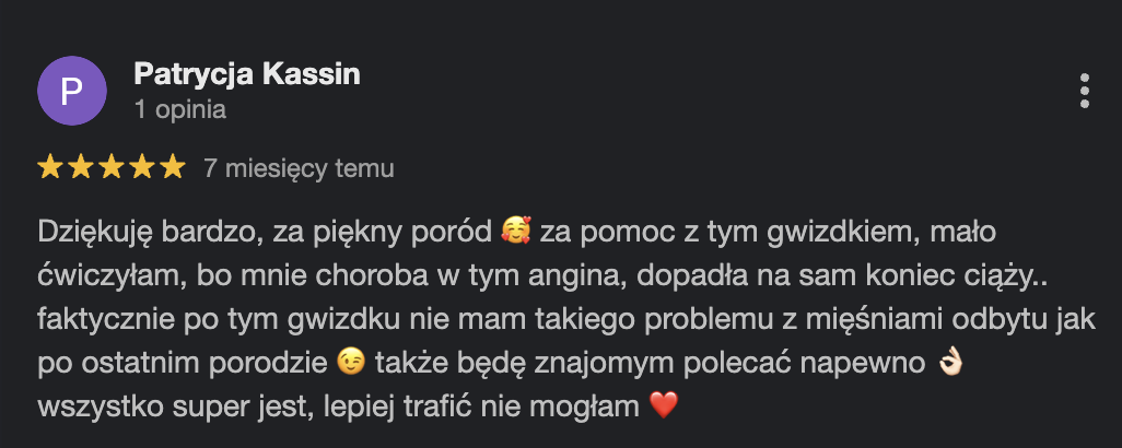 Opinia Patrycji Kassin o przygotowaniu do porodu z Michaliną Bączkowską